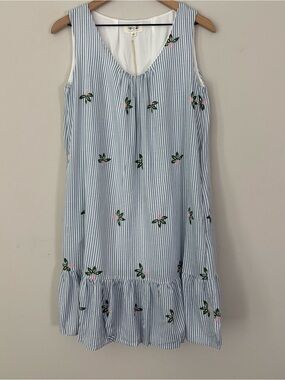Tulip B Blue/White Striped Sleeveless Dress